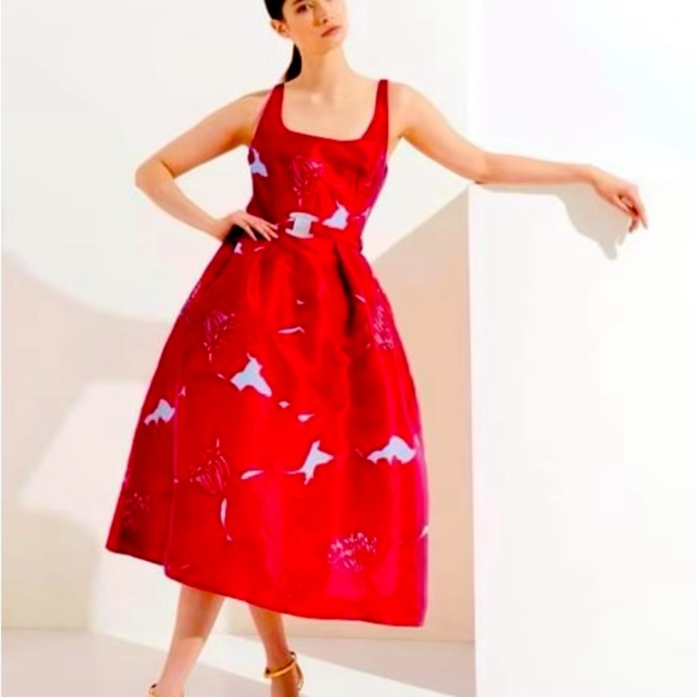 CARLISLE - SAMPLE DRESS - Orange and white